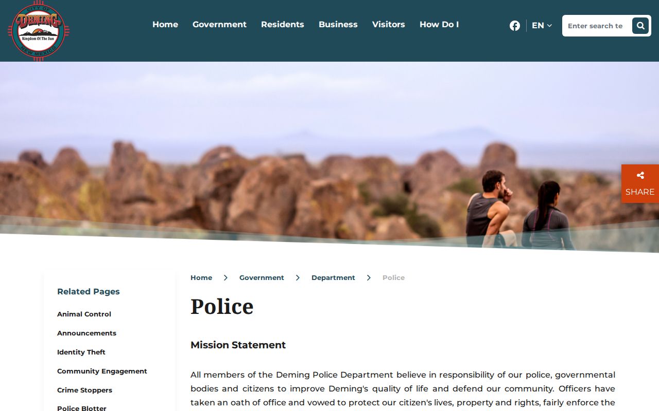 Deming criminal records information from the Deming Police Department