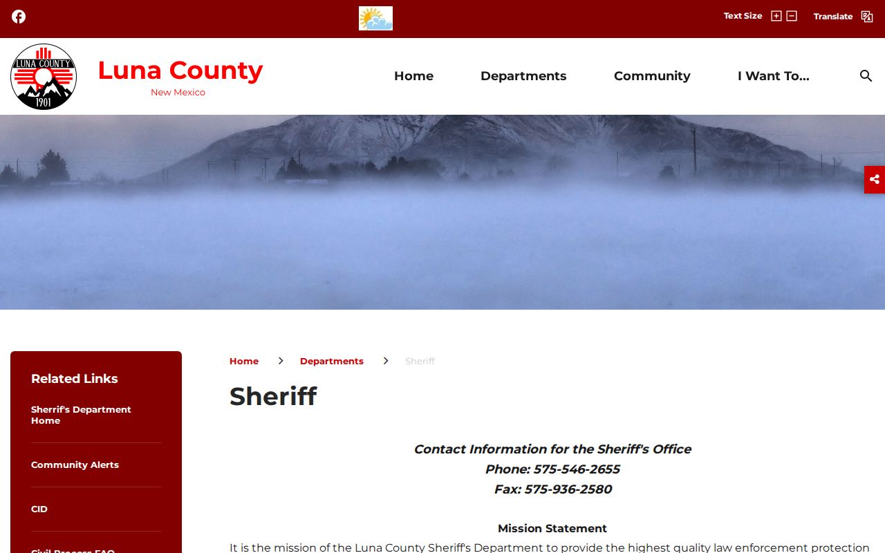 Luna County arrest records at the Sheriff's Department