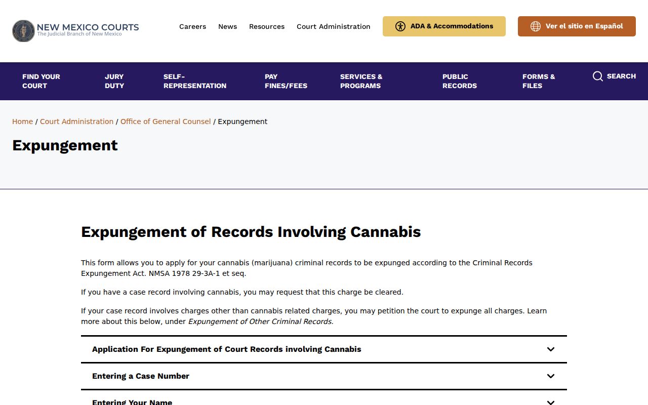 Luna County criminal court case expungement resources