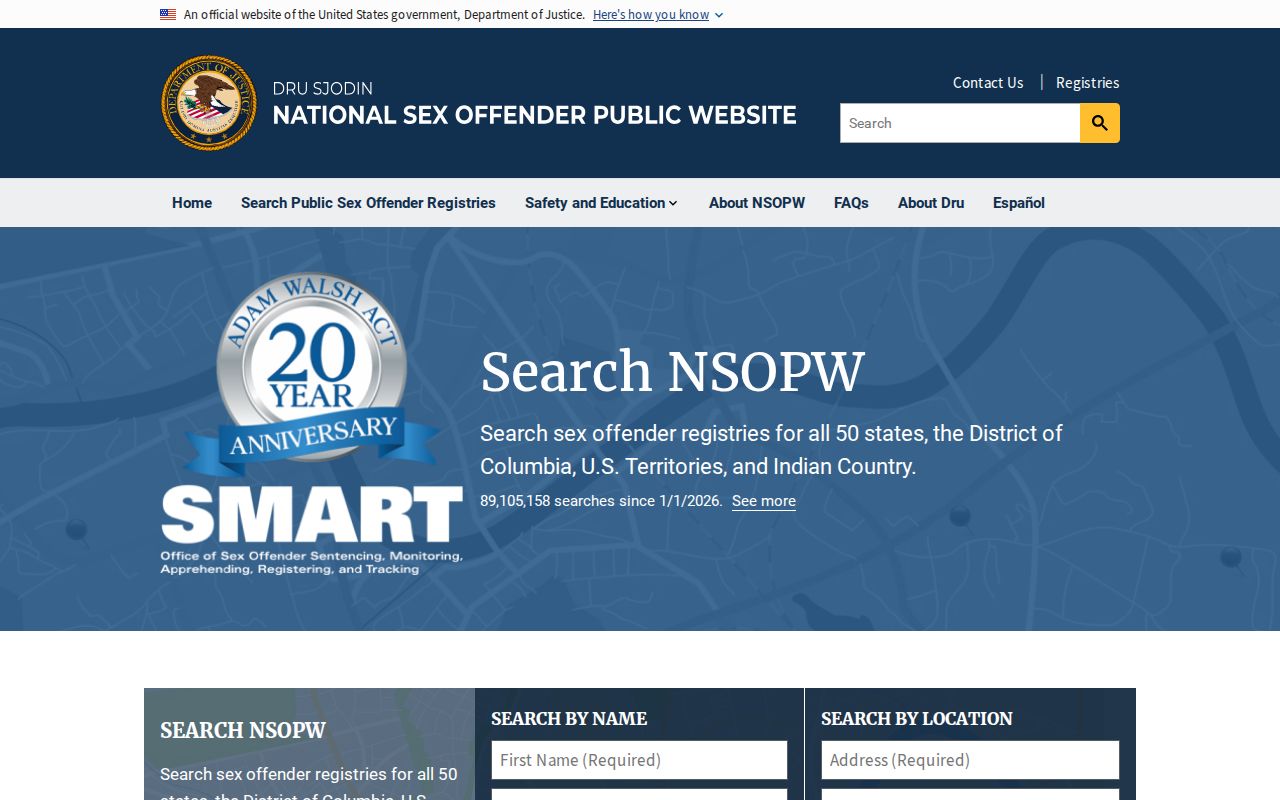 Luna County sex offender search through the National Sex Offender Public Website